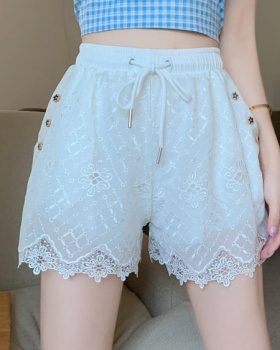 Embroidery loose shorts summer leggings for women