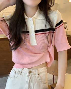 All-match short sleeve Korean style tops for women