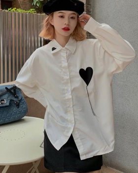 Heart autumn tops long sleeve shirt for women