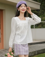 France style long sleeve tops commuting shirt for women