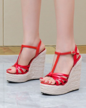 Thick crust slipsole sandals weave shoes for women