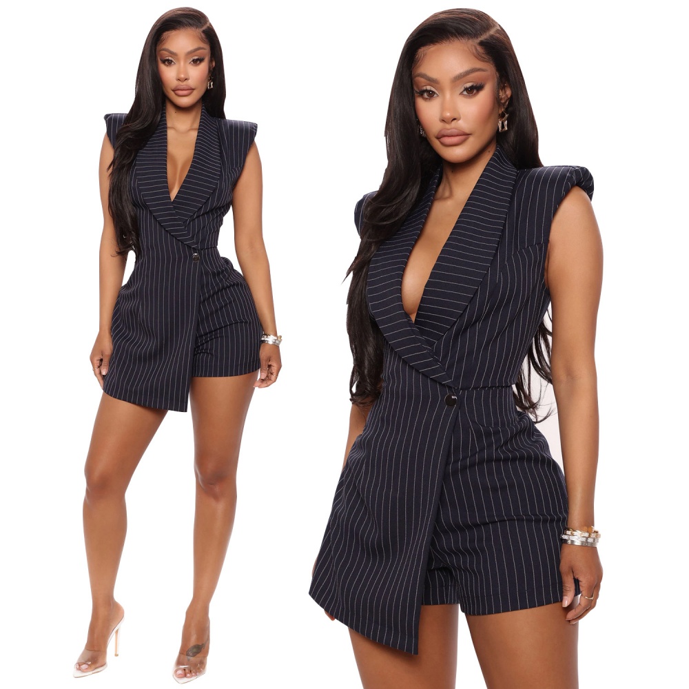 Sexy sleeveless shorts fashion business suit for women