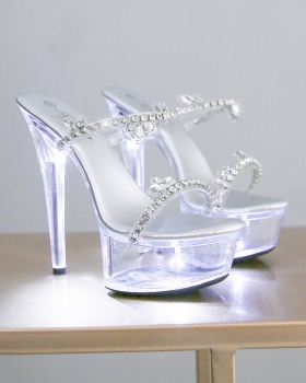 Pole dancing rhinestone high-heeled shoes crystal shoes