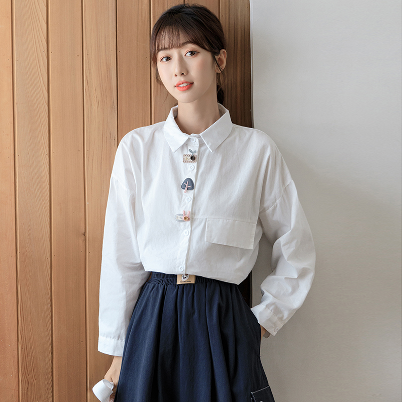 Embroidery hairpin shirt loose cardigan for women
