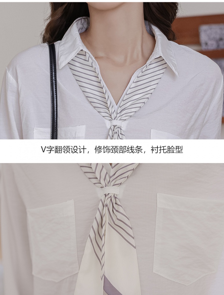 College style student lapel shirt Casual autumn scarves