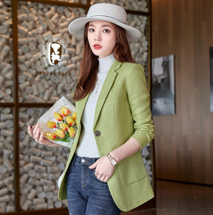 Brown business suit long sleeve coat for women
