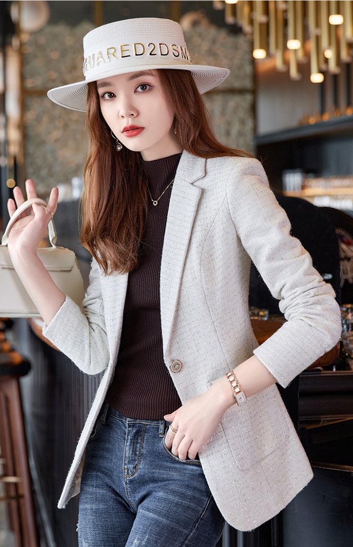 Spring and autumn houndstooth tops slim business suit