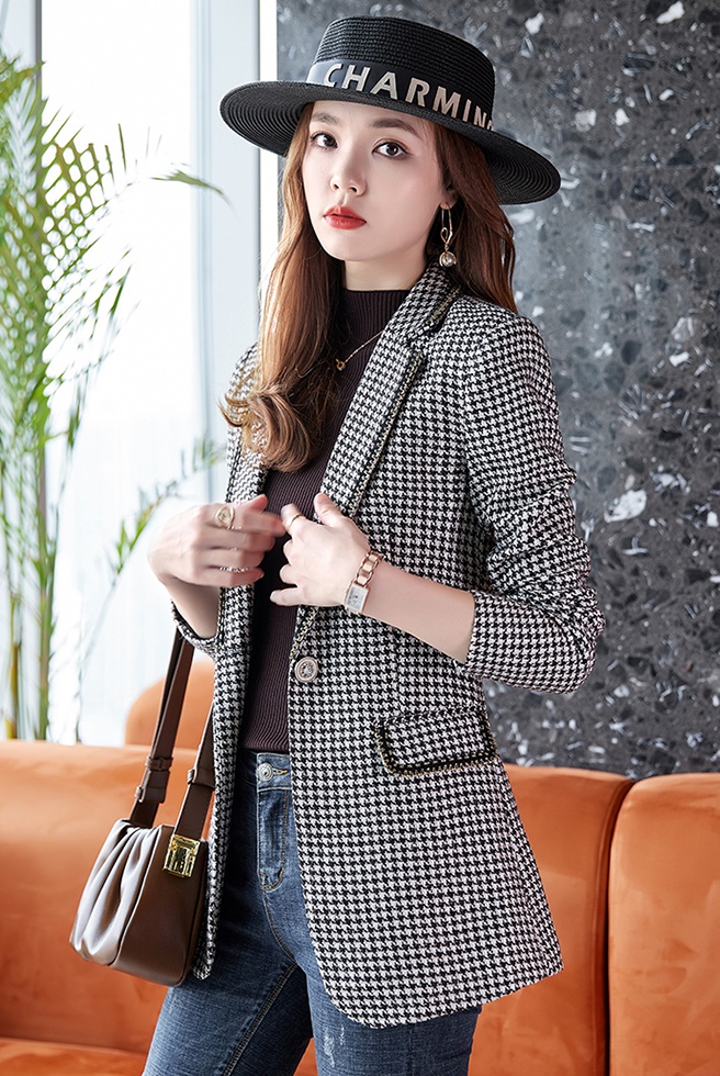 Slim Casual coat plaid business suit for women