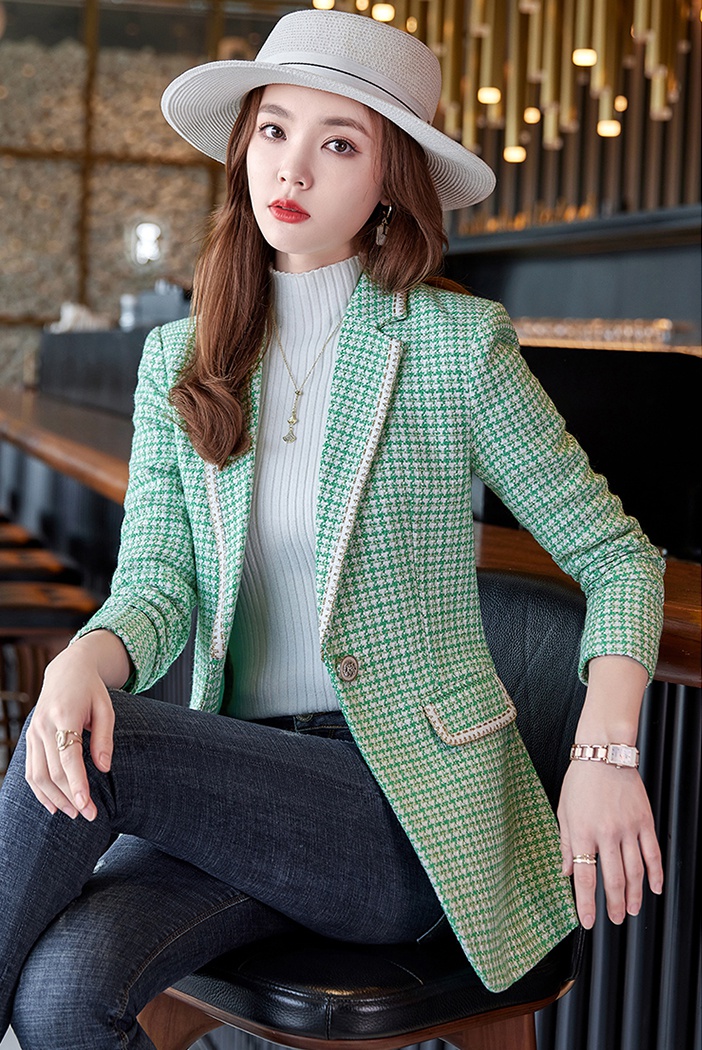 Slim Casual coat plaid business suit for women