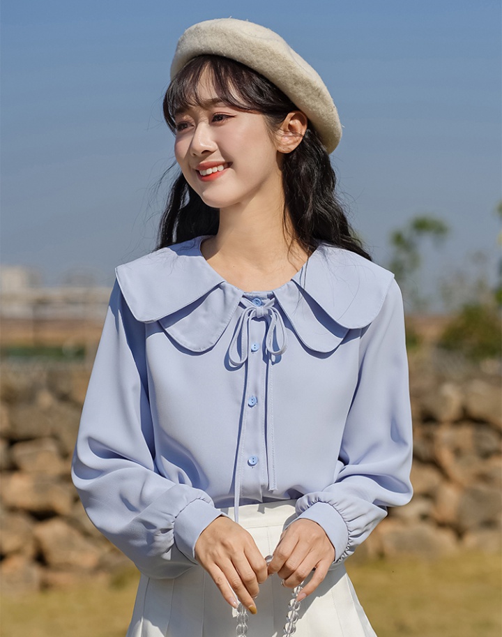 Korean style student loose doll collar shirt for women
