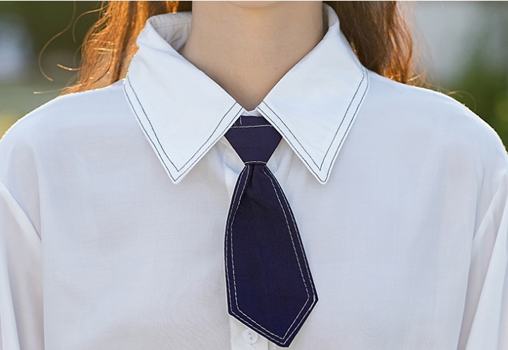 With tie tops personality collar shirt for women
