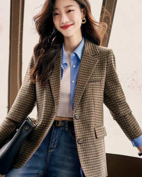 All-match slim business suit long sleeve coat for women