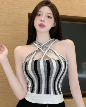 Thin sling summer knitted weave sexy vest for women
