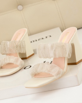 Thick slippers high-heeled shoes for women