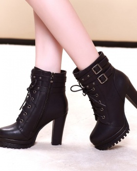 High-heeled short boots thick platform for women