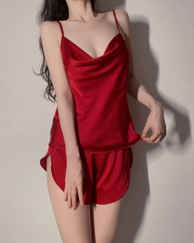 Sling sexy pajamas homewear shorts 2pcs set for women