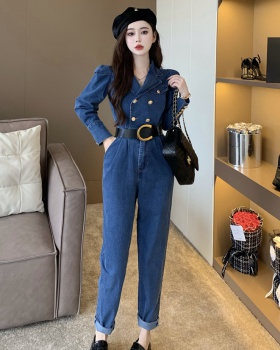 Spring and autumn jumpsuit straight work clothing for women