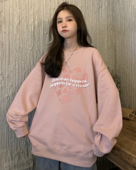 Round neck printing autumn scales hoodie for women