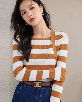 Knitted autumn sweater bottoming long sleeve tops