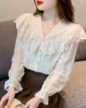 Doll collar autumn shirt Korean style tops for women