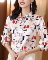 Silk fashion tops Western style shirt for women