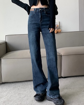 Loose retro jeans mopping elasticity pants for women
