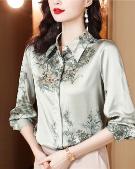 Autumn fashion shirt real silk light tops for women