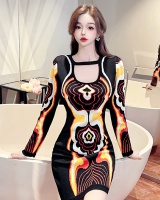 Slim bottoming package hip long sleeve sexy colors dress