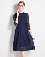Embroidery splice lace dress