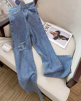 Holes autumn pants high waist jeans for women