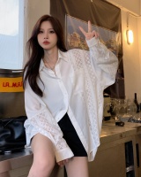 White lace coat long sleeve tops