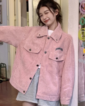 College style baseball uniforms pink coat for women