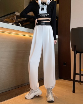 Drape wide leg sweatpants Korean style high waist pants