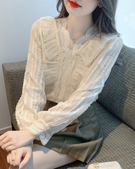 Lace apricot shirts tender tops for women