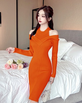 Inside the ride bottoming sweater knitted dress