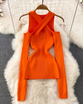 Fashion halter sweater autumn and winter spicegirl tops
