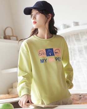 Loose spring and autumn hoodie autumn tops for women