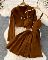 Spring and autumn dress retro jacket 2pcs set