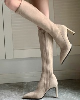 Elasticity high-heeled thigh boots autumn boots