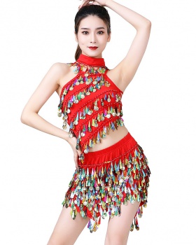 Sequins separate performance clothing show stage skirt a set