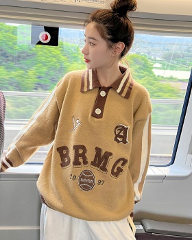 Mixed colors temperament long sleeve fat sweater for women