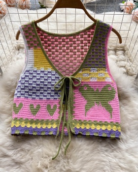 France style sweet vest knitted waistcoat for women