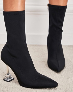 Nightclub high-heeled short boots simple women's boots