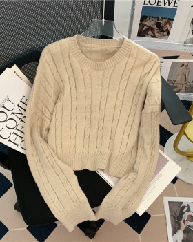Round neck spicegirl sweater pullover long sleeve tops for women