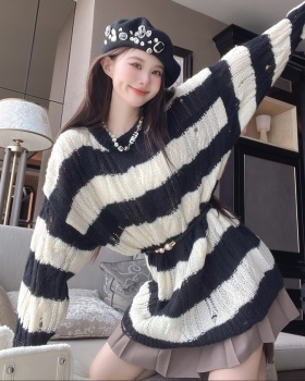 Long sleeve tender retro tops lazy Korean style sweater