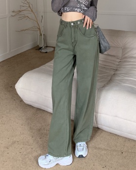 Gradient all-match wide leg pants large yard jeans for women