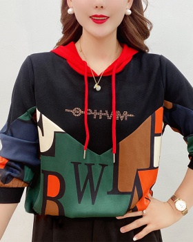 Autumn splice printing Western style fashion hoodie