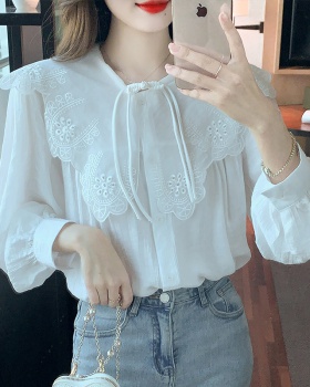 Embroidery Chinese style shirt autumn tops for women