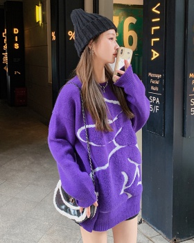 Temperament Korean style large yard fat sweater for women