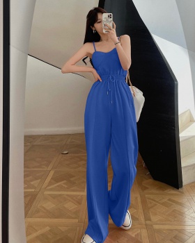 Sexy drawstring pinched waist sling summer jumpsuit